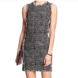 Banana Republic Tweed Raw Edge Shift Dress Size 4